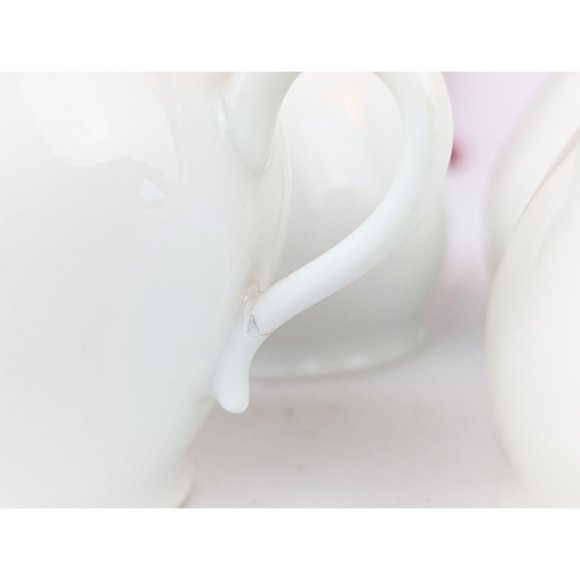 Set of 6 White Porcelain Espresso Cups Vintage White Porcelain Hospitality Set - Picture 6 of 9